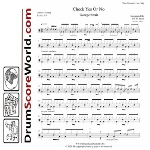 George Strait - Check Yes Or No | Drum Sheet
